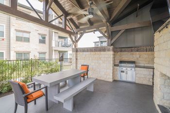 Patio with a table